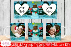 Christmas picture mug template | Cute snowman mug wrap Product Image 1
