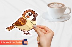 Adorable Sparrow Sticker, Bird Sticker, Sparrow Illustration Product Image 1