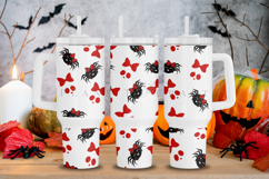 cute spider halloween 40oz quencher tumbler sublimation wrap uv dtf wrap SVG high resolution transparent background