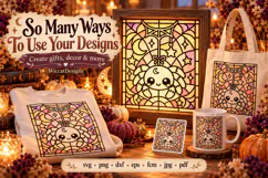 Cute Spider Stained Glass SVG | Halloween Cricut Cut File Product Image 4