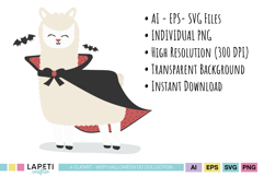 Seasonal alpaca clipart for creative projects