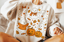 Halloween Ghost PNG, Fall PNG, Pumpkin PNG, Preppy Halloween Product Image 3