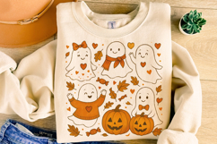 Halloween Ghost PNG, Fall PNG, Pumpkin PNG, Preppy Halloween Product Image 1