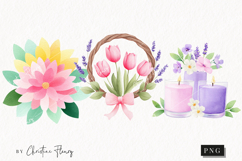 Watercolor Cute Spring Clipart | Spring PNG Product Image 1