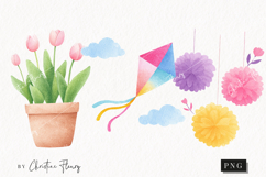 Watercolor Cute Spring Clipart | Spring PNG Product Image 1
