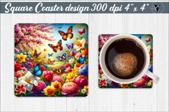 Square Coaster | Spring flowers Product Image 1