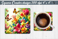Square Coaster | Spring flowers Product Image 1