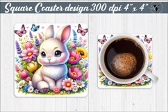 Square Coaster | Easter Rabbit Product Image 1