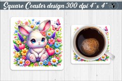 Square Coaster | Easter Rabbit Product Image 1