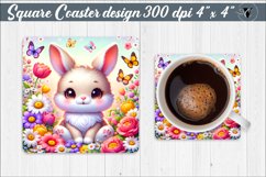 Square Coaster | Easter Rabbit Product Image 1