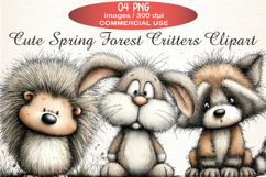 Cute Spring Forest Critters Clipart Product Image 1