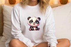 Cute Spring Panda Watercolor Clipart Product Image 4