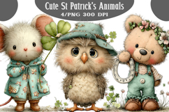Whimsical St Patrick's Day Teddy Bear Clipart Product Image 1