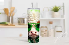 Cute Baby Highland Cow St Patricks Tumbler Wrap PNG Product Image 2