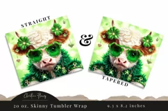 Cute Baby Highland Cow St Patricks Tumbler Wrap PNG Product Image 3