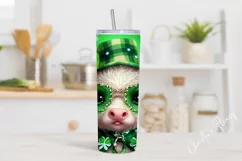 Cute St Patricks Highland Cow Tumbler Wrap PNG Product Image 2