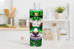 Highland Cow St Patrick's Day Tumbler Wrap PNG | St Patricks Product Image 2