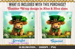 Cute St Patricks Highland Cow Tumbler Wrap is a professional design that is available at 300dpi PNG to use for sublimation of tumblers. Avalaible for 30oz and 20oz sizes.