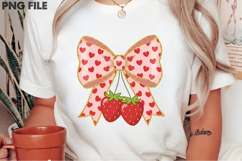 Cute Strawberry &amp; Bow Valentine PNG Product Image 2