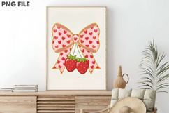 Cute Strawberry &amp; Bow Valentine PNG Product Image 3