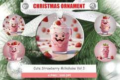 Cute Strawberry Milkshake Christmas Ornaments Product Image 1