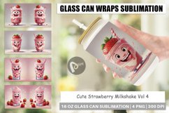 Glass Can Wraps Cute Strawberry Milkshake Product Image 1