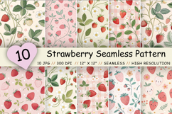 strawberry seamless pattern, strawberry digital paper, strawberry floral pattern, strawberry repeat pattern, strawberry fabric pattern, strawberry surface pattern, strawberry background pattern, strawberry cottagecore pattern, strawberry ditsy pattern, st