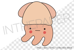 Cute stubby squid PNG summer clipart sea animal illustration Product Image 1