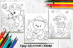 Bear coloring pages, Summer coloring pages for kids Product Image 2
