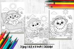 Raccoon summer Coloring Pages for kids Product Image 2