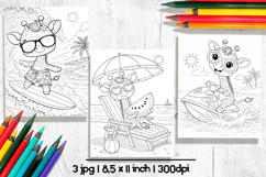 Cute Giraffe Summer Coloring Pages For Kidds Product Image 2
