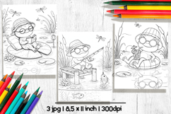Frog summer Coloring Pages for kids Product Image 2