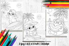 Cute penguin summer Coloring Pages for kids Product Image 2