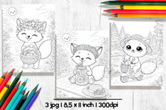Fox summer Coloring Pages for kids Product Image 1