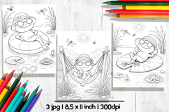 Frog summer Coloring Pages for kids Product Image 1