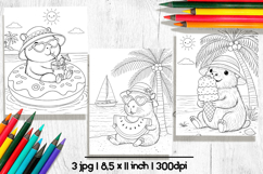 Capybara summer coloring pages for kids Product Image 2