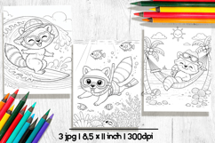 Raccoon summer Coloring Pages for kids Product Image 2