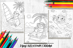 Capybara summer coloring pages for kids Product Image 2