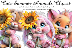 Cute Summer Animals Clipart Product Image 1