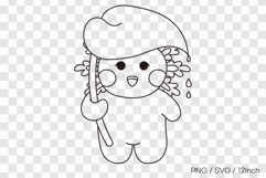 Cute summer axolotl holding a large leaf as umbrella line Product Image 1