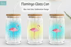 cute summer flamingo glass can sublimation ideas