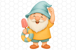 Cute Summer Gnome Clipart - Gnome Sublimation PNG