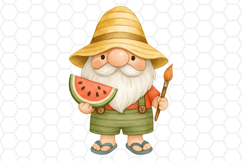 Cute Summer Gnome Clipart - Gnome Sublimation PNG
