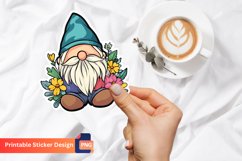 Cute Summer Gnome Sticker, Cute Gnome Sticker Product Image 1