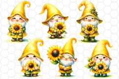 Cute Sunflower Gnome Cliparts Gnome Sublimation Bundle