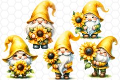 Cute Sunflower Gnome Cliparts Gnome Sublimation Bundle