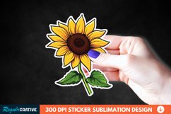 Cute Sunflower Sticker Clipart, Sticker PNG Clipart Product Image 1