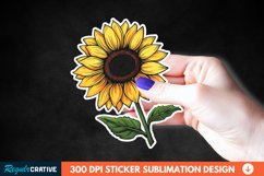 Cute Sunflower Sticker Clipart, Sticker PNG Clipart Product Image 1
