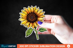 Cute Sunflower Sticker Clipart, Sticker PNG Clipart Product Image 1