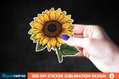 Cute Sunflower Sticker Clipart, Sticker PNG Clipart Product Image 1